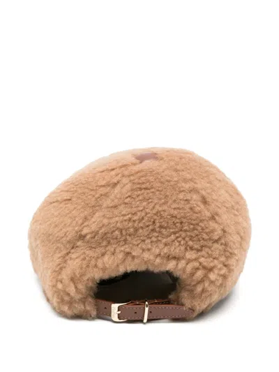 Max Mara Modico Teddy Baseball Cap In Neutral