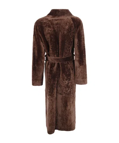 Arma Belted Coat In Brown
