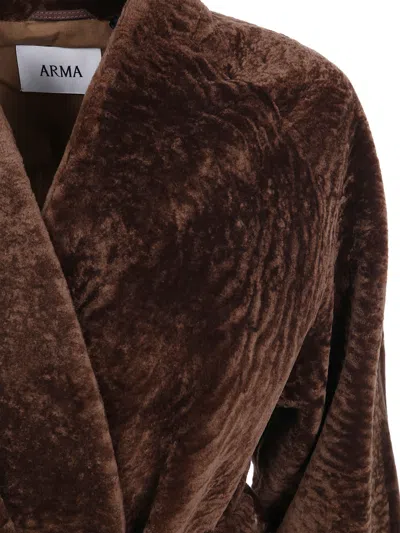 Arma Belted Coat In Brown