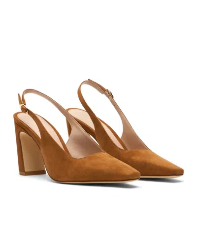 Stuart Weitzman Stassi Slingback Suede Pumps In Brown
