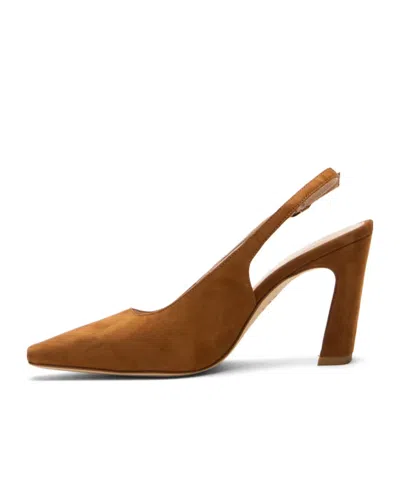 Stuart Weitzman Stassi Slingback Suede Pumps In Brown