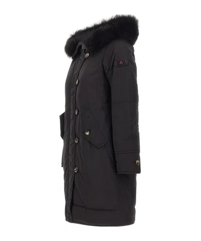 Peuterey Long-sleeved Down Jacket In Black
