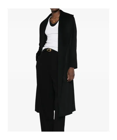 Max Mara Collared Long-sleeved Coat In Black