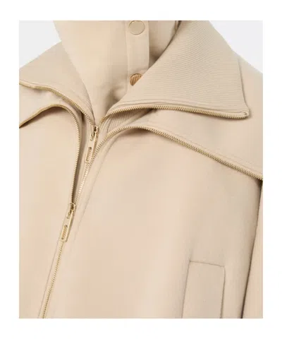 Sportmax Pure Wool Bomber Jacket With Removable Front Insert In White