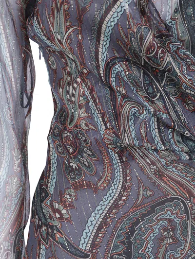 Etro Long Evening Dress In Multi