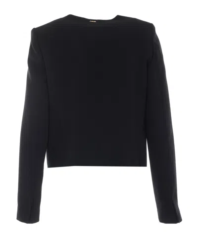 Twinset Button-front Long-sleeve Casual Jacket In Black