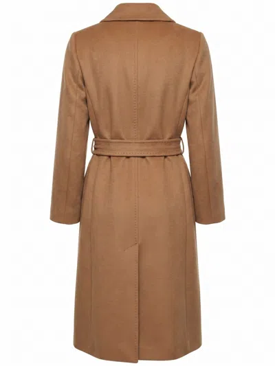 Max Mara Studio Bcollag Belted Long Coat In Brown
