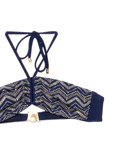 Balmain Embellished Bikini In Blue