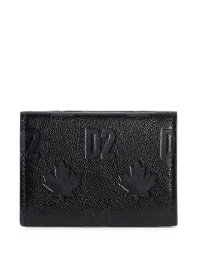 Dsquared2 D2 Monogram Trifold Wallet In Black