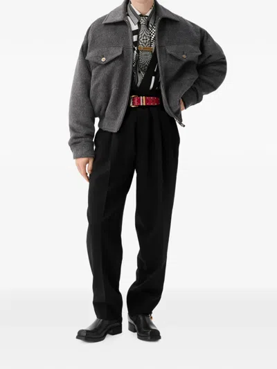 Versace Stretch Wool Tailored Pants In Black