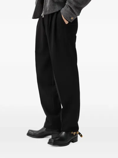 Versace Stretch Wool Tailored Pants In Black