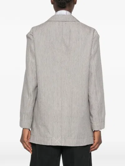 R13 Pinstripe-pattern Blazer In Gray