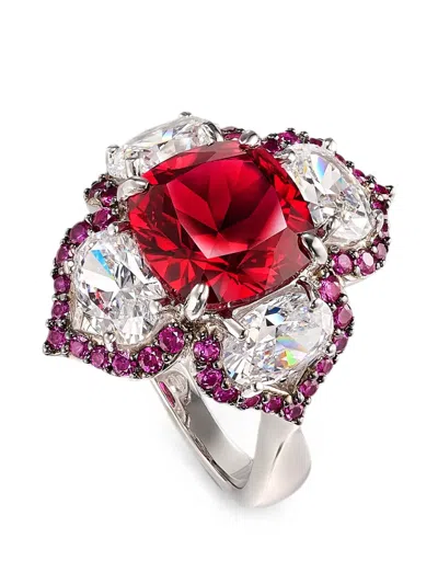 Anabela Chan Lotus Ruby Ring In Pattern