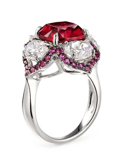 Anabela Chan Lotus Ruby Ring In Pattern