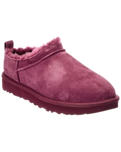 Ugg Micro Suede Short Boot Slippers Round Toe In Purple