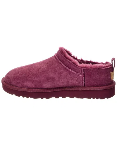 Ugg Micro Suede Short Boot Slippers Round Toe In Purple