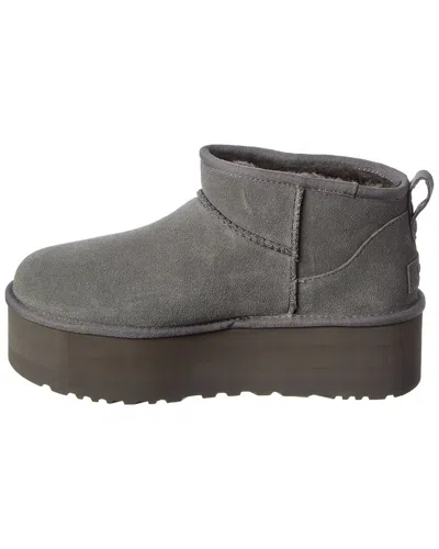 Ugg Classic Ultra Mini Platform Suede Boot In Gray