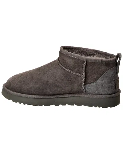 Ugg Classic Ultra Mini Suede Ankle Boots In Gray