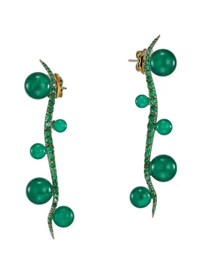 Anabela Chan 블레이즈 오브 그래스 에메랄드 이어링 In Green