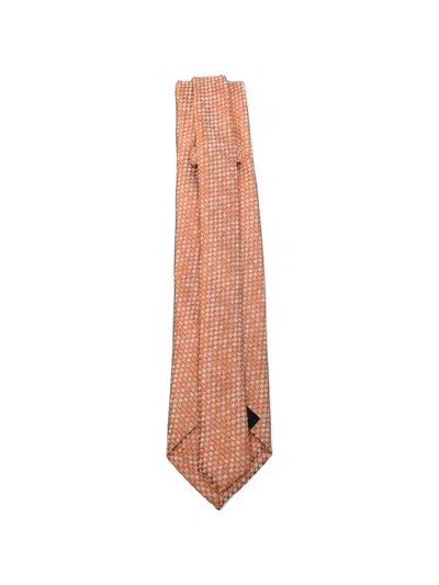 Sapio Check-pattern Tie In Orange