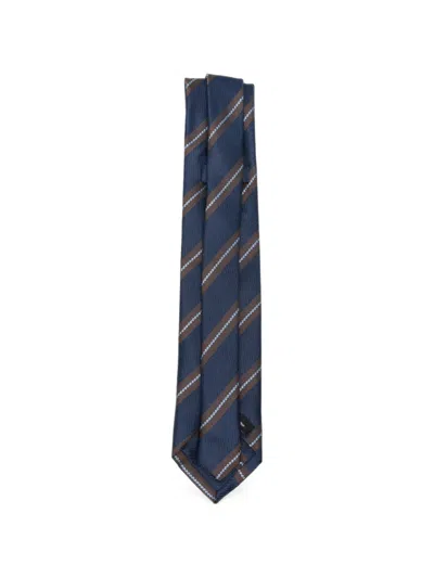 Sapio Diagonal-stripe Tie In Blue