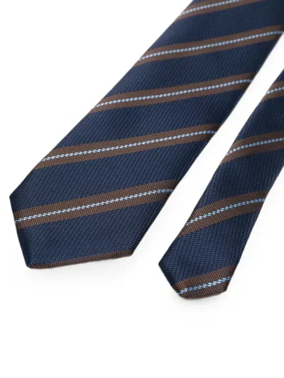 Sapio Diagonal-stripe Tie In Blue