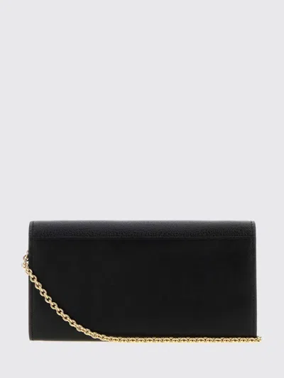 Fendi Ff Continental With Chain Black Leather Wallet In Black