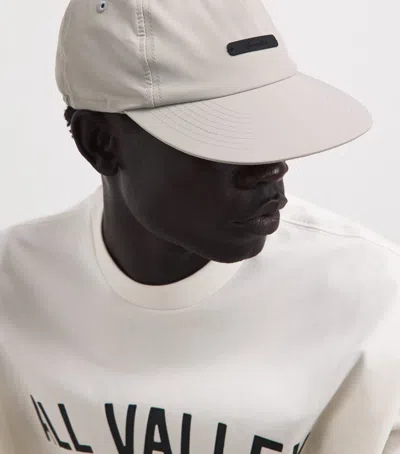 Essentials Logo-plaque Five-panel Cap In Grey