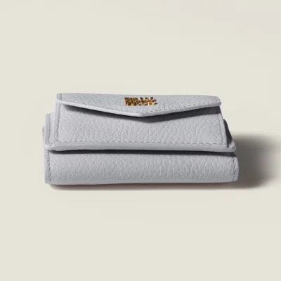 Miu Miu Snap Wallet In Gray