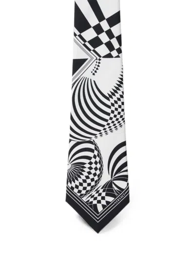 Versace Printed Silk Twill Tie In Multi