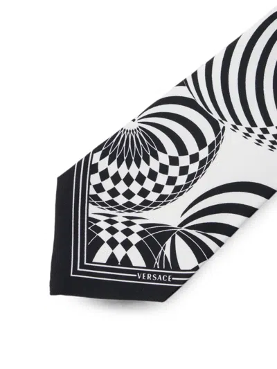 Versace Printed Silk Twill Tie In Multi