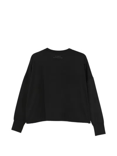 Studio Nicholson Black Loop Long Sleeve T-shirt In Black