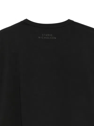 Studio Nicholson Black Loop Long Sleeve T-shirt In Black