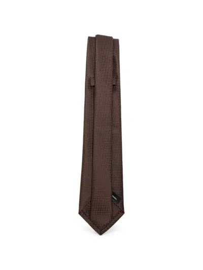 Sapio Check-pattern Tie In Brown