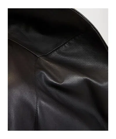 Marella Button-front Leather Jacket In Black