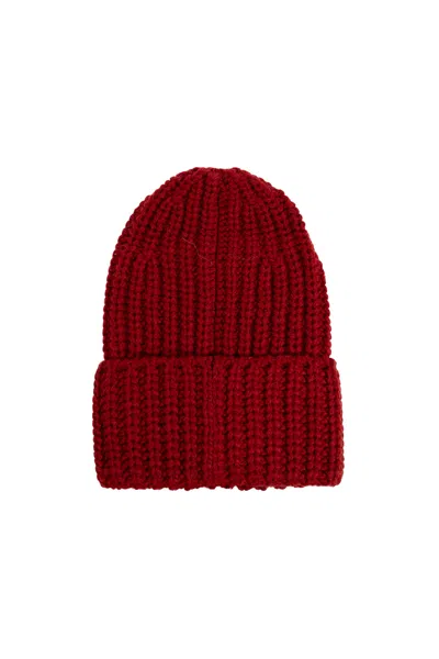 Dsquared2 Wool Beanie With Patch In Red
