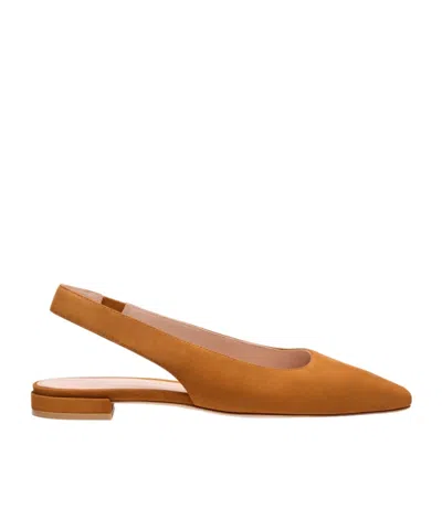 Stuart Weitzman Stassi Pointed-toe Slingback Pumps In Brown