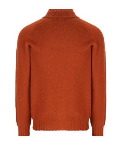 Tagliatore Button-placket Spread-collar Sweater In Red