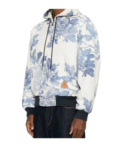 R13 Printed Drawstring Casual Jacket In Neutral