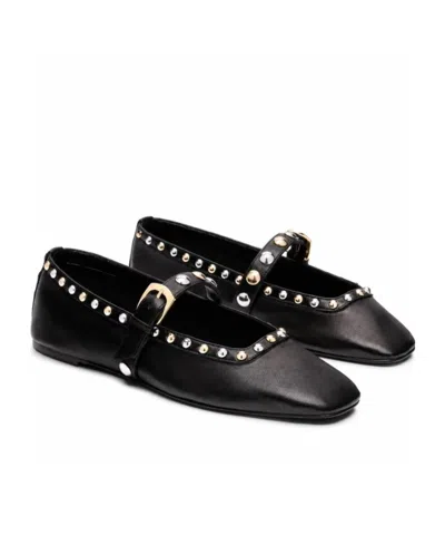 Stuart Weitzman Perry Studded Ballet Flats In Black