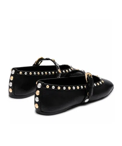 Stuart Weitzman Perry Studded Ballet Flats In Black