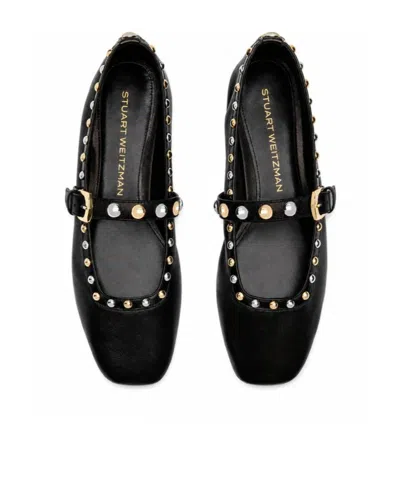 Stuart Weitzman Perry Studded Ballet Flats In Black