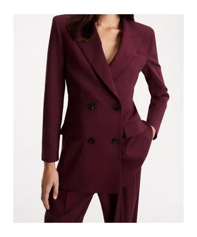 Marella Double-breasted Blazer In Burgundy