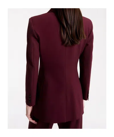 Marella Double-breasted Blazer In Burgundy