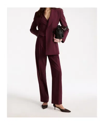 Marella Double-breasted Blazer In Burgundy