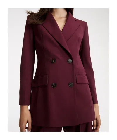 Marella Double-breasted Blazer In Burgundy