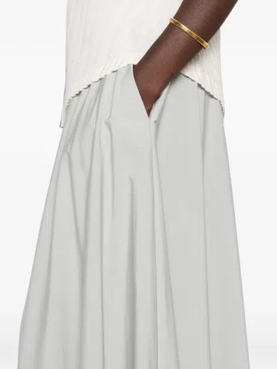 Herno Drawstring Flared Midi Skirt In White