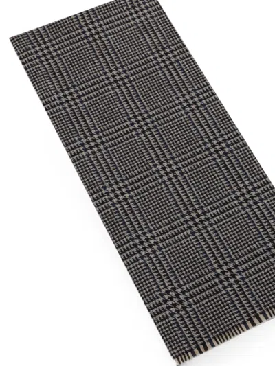 Slowear Check-pattern Fringed Scarf In Multi
