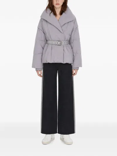 Patrizia Pepe Short Padded Jacket With Wide Shawl Collar In Multi