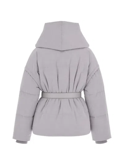 Patrizia Pepe Short Padded Jacket With Wide Shawl Collar In Multi